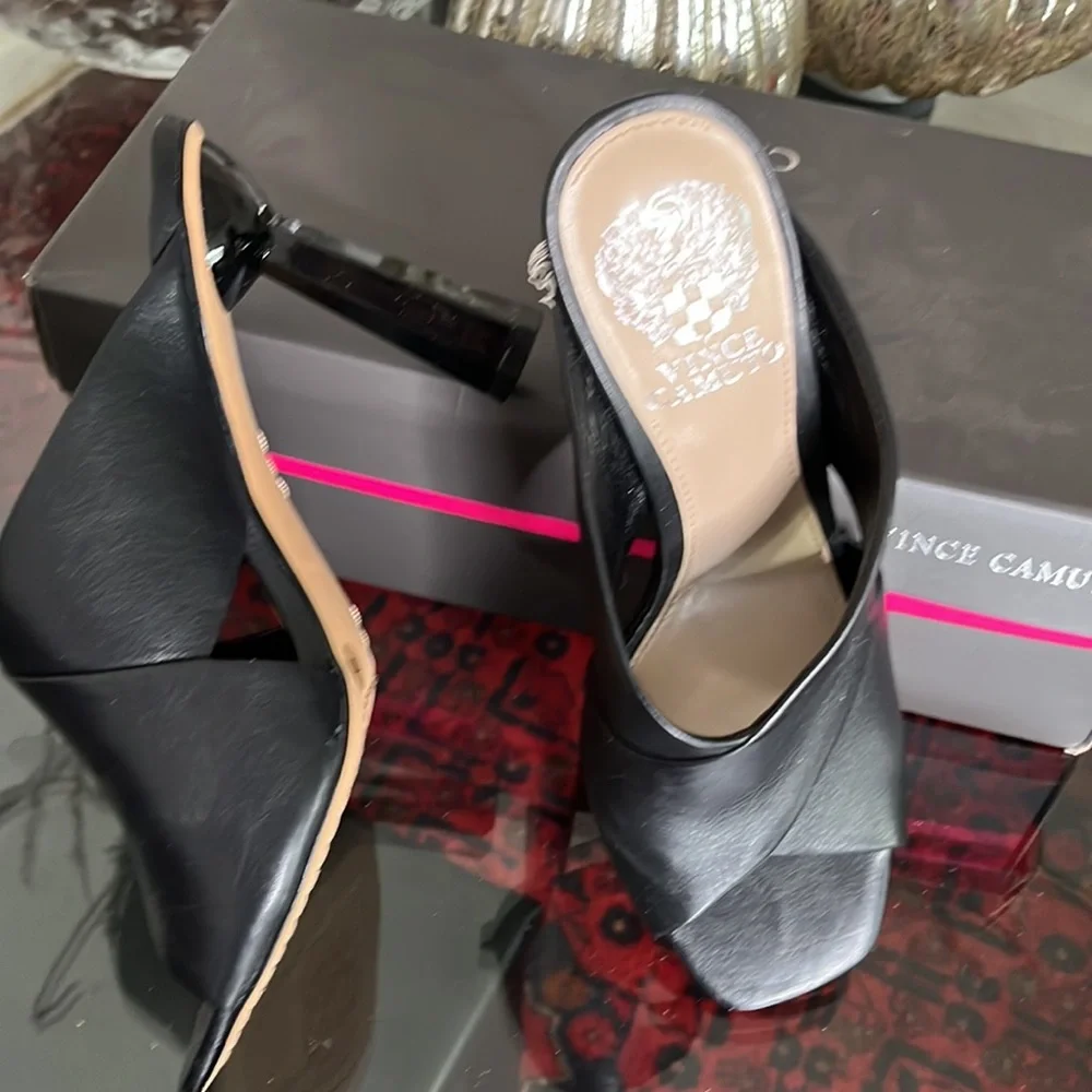 Vince Camuto black mule slides sandals shoes size 7